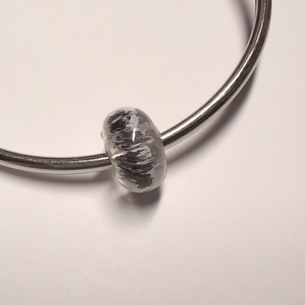 Clear with‎ Black and White Glass Charm for Pandora Style Bracelet